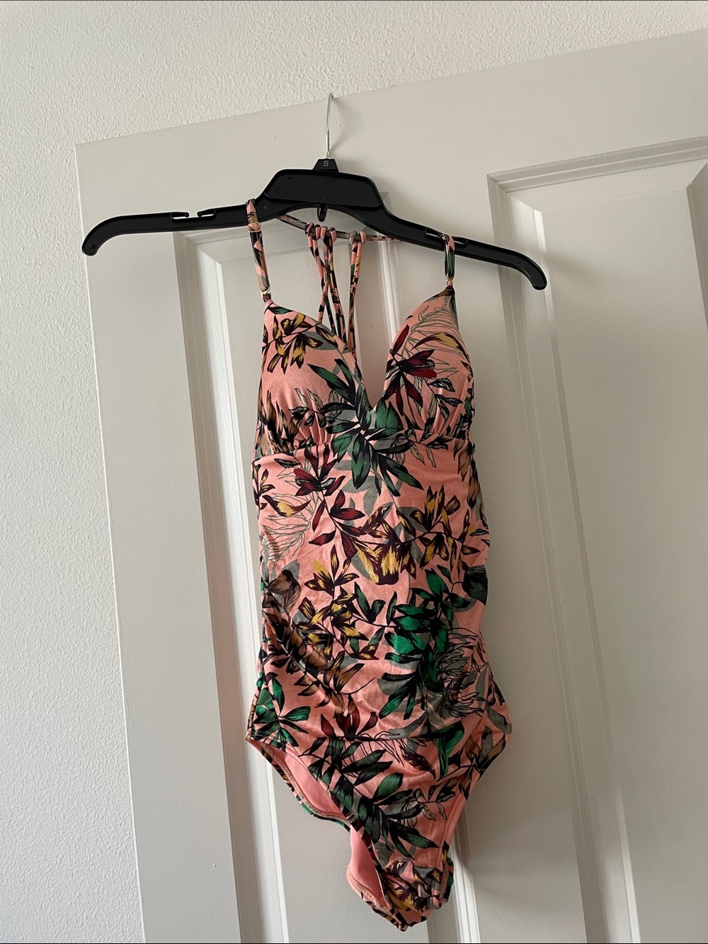 Athleta Pink Tropical Leaf One-Piece Swimsuit